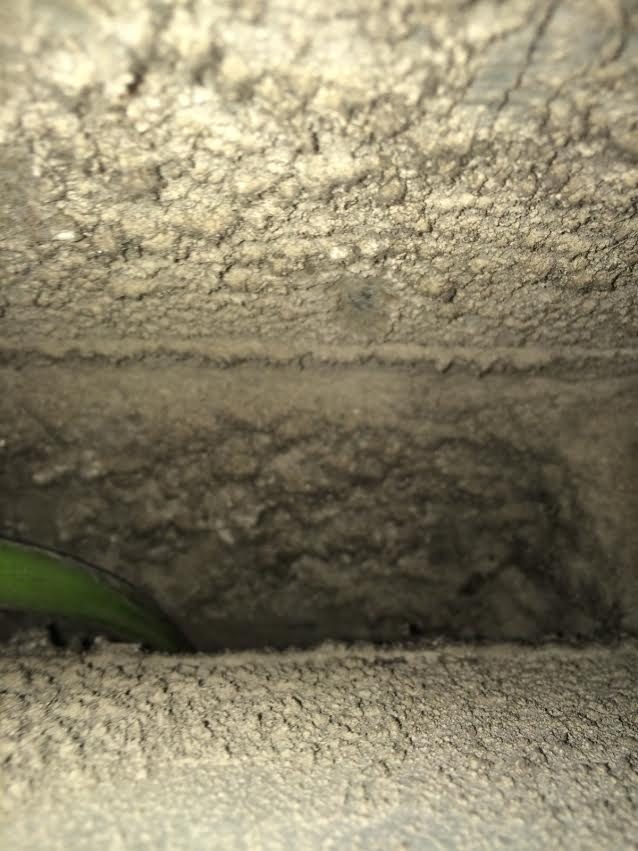 Dust buildup inside an air duct