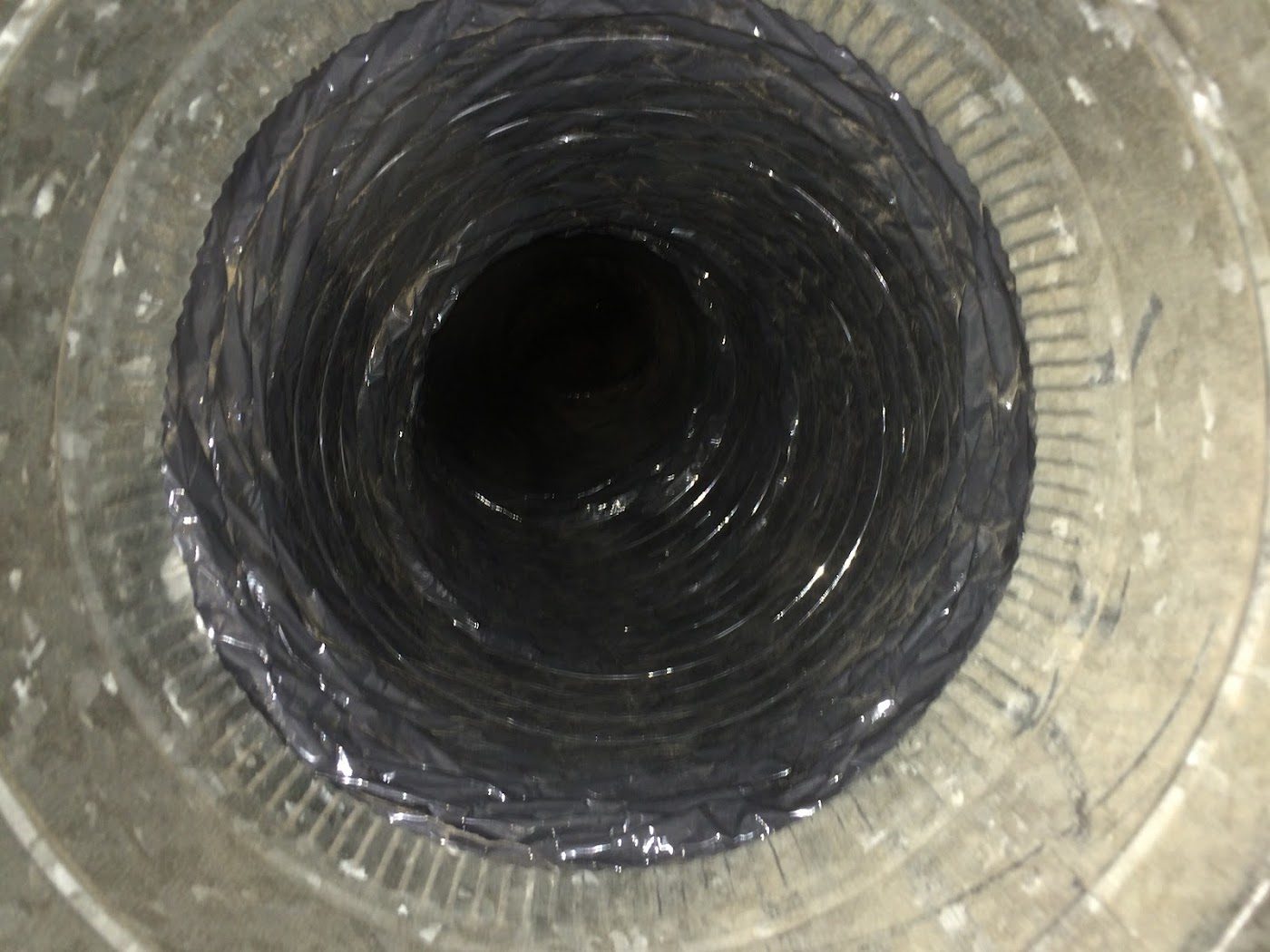 Flex duct after cleaning